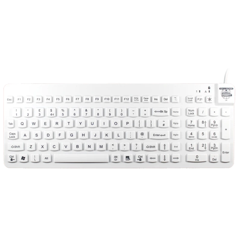 Man&Machine Really Cool Keyboard - medyczna, dezynfekowalna, niskoprofilowa klawiatura (biała)