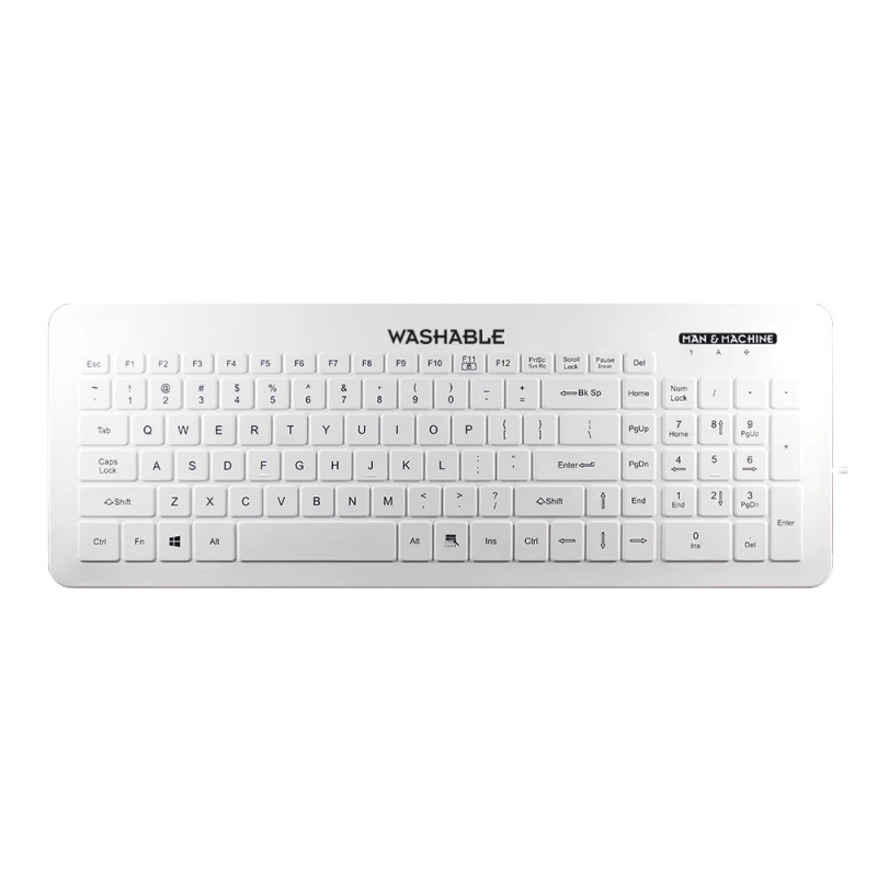 Man&Machine Very Cool Flat Keyboard - medyczna, dezynfekowalna, niskoprofilowa klawiatura (biała)