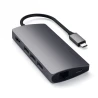 Satechi Aluminium Adapter V2 - aluminiowy adapter do urządzęń moblinych USB-C ( USB-C, 3x USB-A, 4K HDMI, czytniki kart micro/SD
