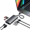 Satechi Aluminium Adapter V2 - aluminiowy adapter do urządzęń moblinych USB-C ( USB-C, 3x USB-A, 4K HDMI, czytniki kart micro/SD