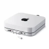 Satechi Aluminum Hub - aluminiowa podstawka do Mac Mini z Hub USB-C (USB-C, 3x USB-A, czytniki kart micro/SD, jack port) (silver