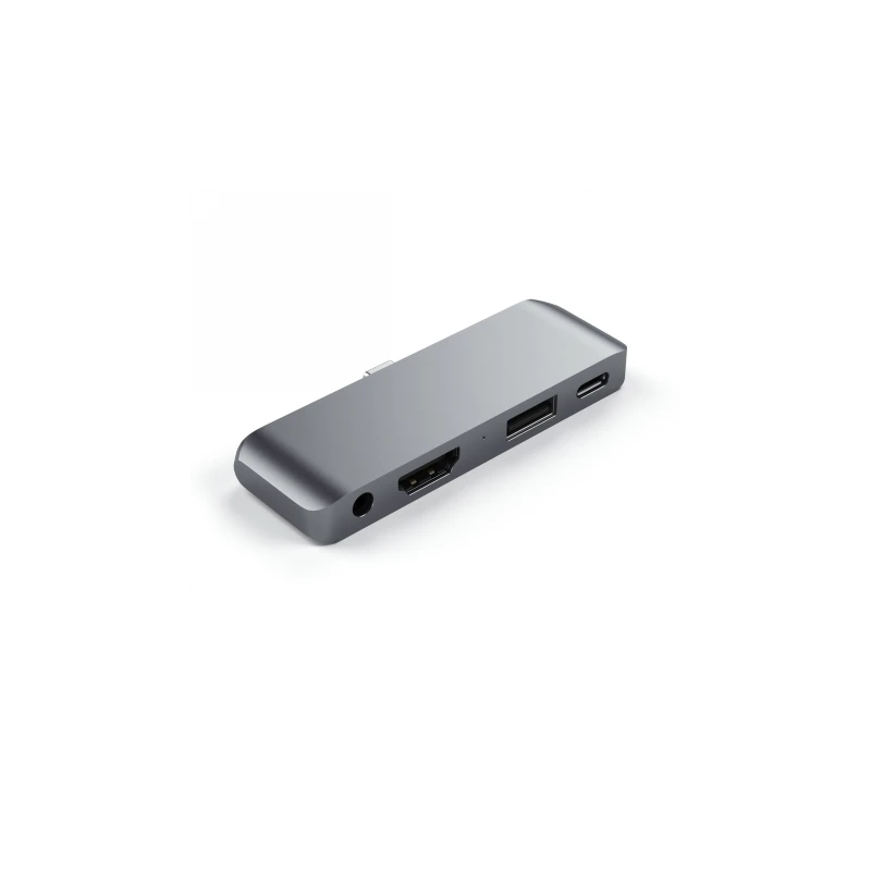 Satechi Aluminium Mobile Pro Hub - Hub do urządzeń mobilnych USB-C (USB-C 60W, 4K HDMI, USB-A 3.0, jack port) (space gray)