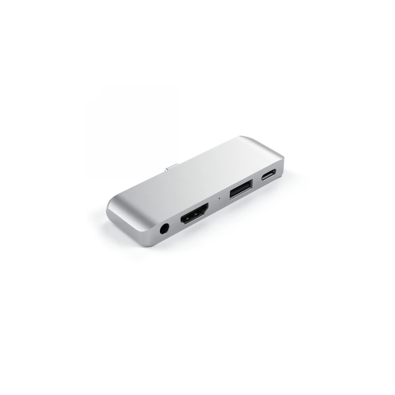 Satechi Aluminium Mobile Pro Hub - Hub do urządzeń mobilnych USB-C (USB-C 60W, 4K HDMI, USB-A 3.0, jack port) (silver)