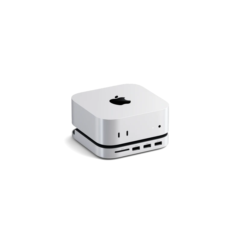 Satechi Mac Mini M4 Stand & Hub SSD - aluminiowa podstawka do Mac Mini z Hub USB-C (host USB-C 3.2 gen. 2, 2x USB-A 3.2 10Gpbs,U