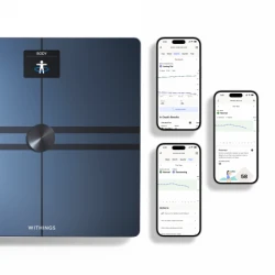 Withings Body Comp - waga z analizą masy ciała oraz pomiarem tętna Android iOS (czarna)
