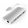 Satechi Aluminium Multiport Adapter V2 - aluminiowy adapter do urządzęń moblinych USB-C ( USB-C, 3x USB-A, 4K HDMI, czytnik k