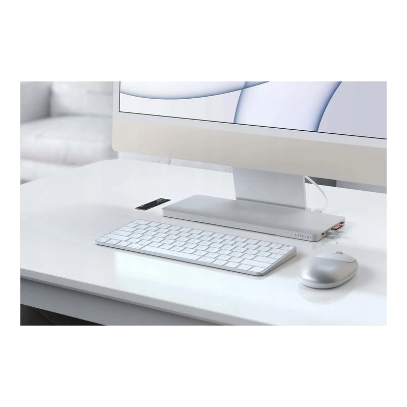 Satechi Slim Dock - stacja dokująca do iMac 24" USB-C (USB-C 10Gb, USBA-A 10Gb, 2x USB-A, czytniki kart micro/SD, kieszeń na NVM
