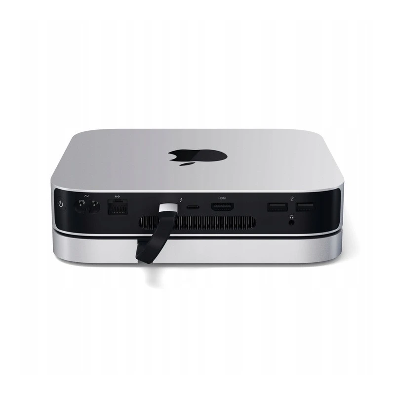 Satechi Aluminum Hub - aluminiowa podstawka do Mac Mini z Hub USB-C (USB-C, 3x USB-A, czytniki kart micro/SD, jack port) (silver