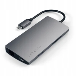 Satechi Aluminium Multiport Adapter V2 - aluminiowy adapter USB-C, 3x USB-A, 4K HDMI