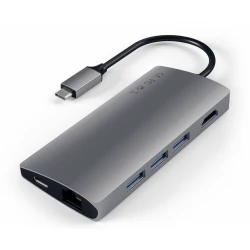 Satechi Aluminium Multiport Adapter V2 - aluminiowy adapter USB-C, 3x USB-A, 4K HDMI