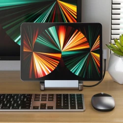 Satechi Aluminum Stand Hub - aluminiowa podstawka z Hub do iPad Pro (USB-C, USB-A, 4K HDMI, czytnik kart micro/SD, jack port) (s