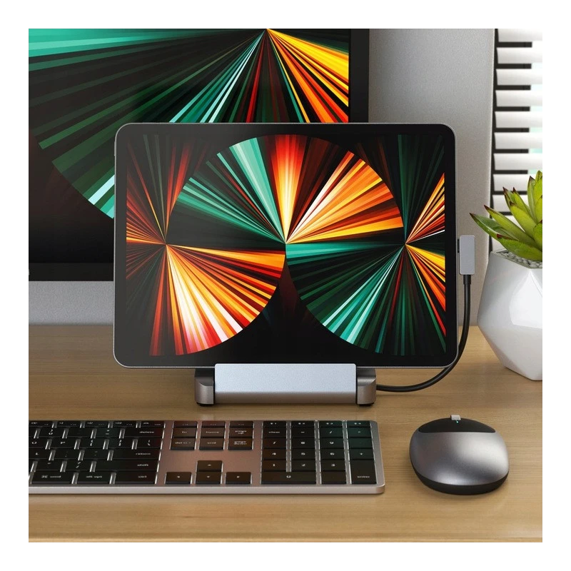 Satechi Aluminum Stand Hub - aluminiowa podstawka z Hub do iPad Pro (USB-C, USB-A, 4K HDMI, czytnik kart micro/SD, jack port) (s