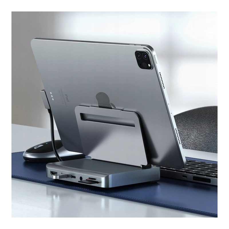 Satechi Aluminum Stand Hub - aluminiowa podstawka z Hub do iPad Pro (USB-C, USB-A, 4K HDMI, czytnik kart micro/SD, jack port) (s