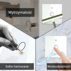 Dotykowy włącznik światła szklany podwójny biały Wi-Fi + RF Moes WRS-EU2-WH-MS Tuya