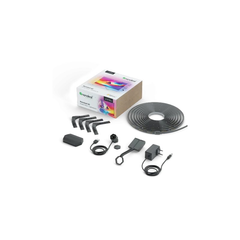 Nanoleaf 4D TV Screen Mirror Lightstrips Starter Kit - system inteligentnego podświetlenia ekranu TV do 85'' (kamera, 5.2m taśmy