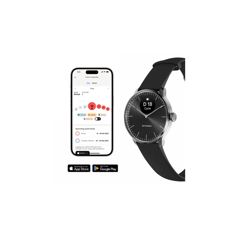 Withings Scanwatch Light - zegarek z funkcją EKG, pomiarem pulsu i SPO2 oraz mierzeniem aktywności fizycznej i snu (37mm, black)