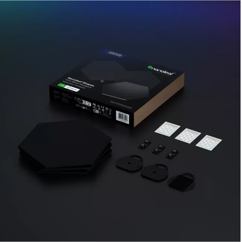 Nanoleaf Shapes Hexagons Expansion Pack - dodatkowe panele świetlne (3 panele świetlne) (black)