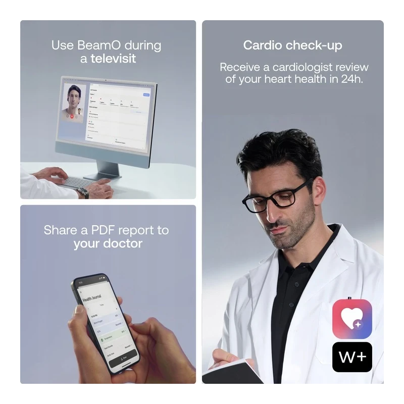 Withings BeamO - multifunkcyjne urządzenie do kontrolowania stanu zdrowia (termometr, pulsoksymetr, EKG, cyfrowy stetoskop). Wyr