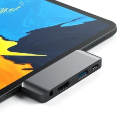Satechi Aluminium Mobile Pro Hub - Hub do urządzeń mobilnych USB-C (USB-C 60W, 4K HDMI, USB-A 3.0, jack port) (space gray)