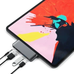 Satechi Aluminium Mobile Pro Hub - Hub do urządzeń mobilnych USB-C (USB-C 60W, 4K HDMI, USB-A 3.0, jack port) (space gray)