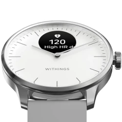 Withings Scanwatch Light - smartwatch hybrydowy z pomiarem pulsu (37mm, biały)