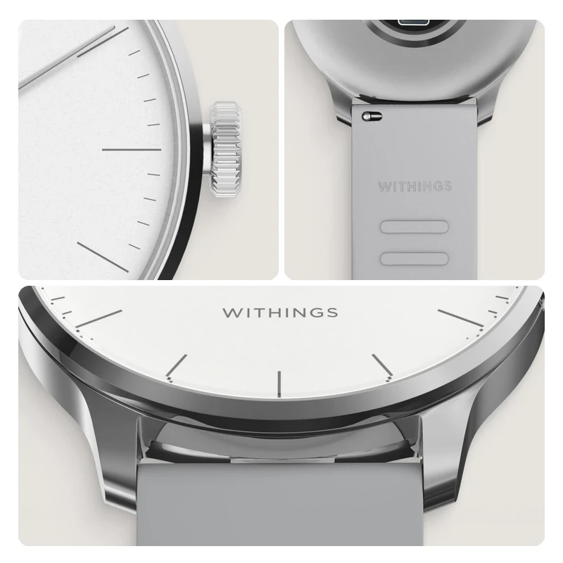 Withings Scanwatch Light - zegarek z funkcją EKG, pomiarem pulsu i SPO2 oraz mierzeniem aktywności fizycznej i snu (37mm, white)