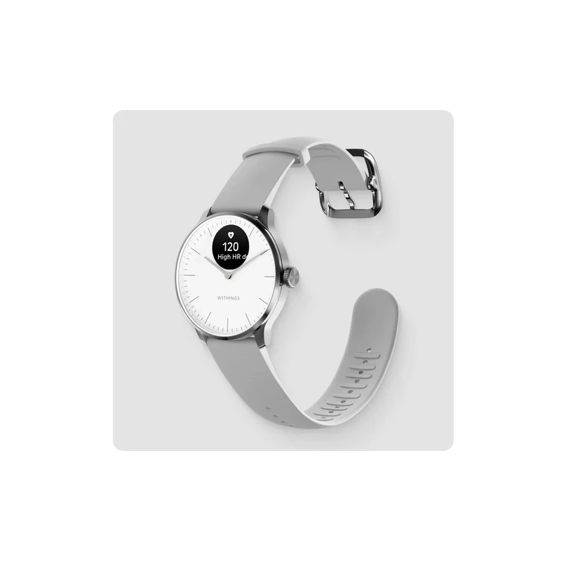 Withings Scanwatch Light - zegarek z funkcją EKG, pomiarem pulsu i SPO2 oraz mierzeniem aktywności fizycznej i snu (37mm, white)