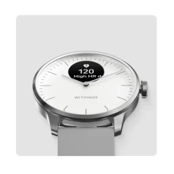 Withings Scanwatch Light - smartwatch hybrydowy z pomiarem pulsu (37mm, biały)