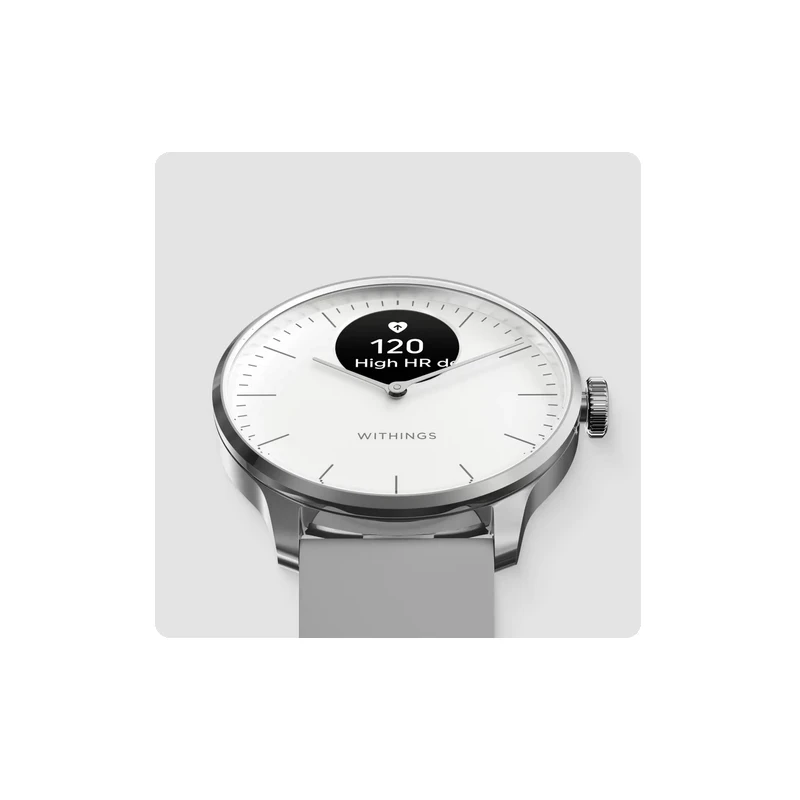 Withings Scanwatch Light - zegarek z funkcją EKG, pomiarem pulsu i SPO2 oraz mierzeniem aktywności fizycznej i snu (37mm, white)