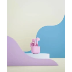 Happy Plugs Joy stylowe bezprzewodowe słuchawki douszne etui ładujące pink
