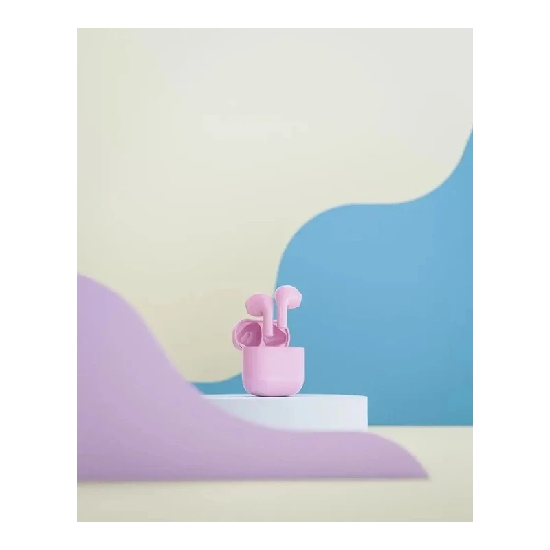 Happy Plugs Joy stylowe bezprzewodowe słuchawki douszne etui ładujące pink