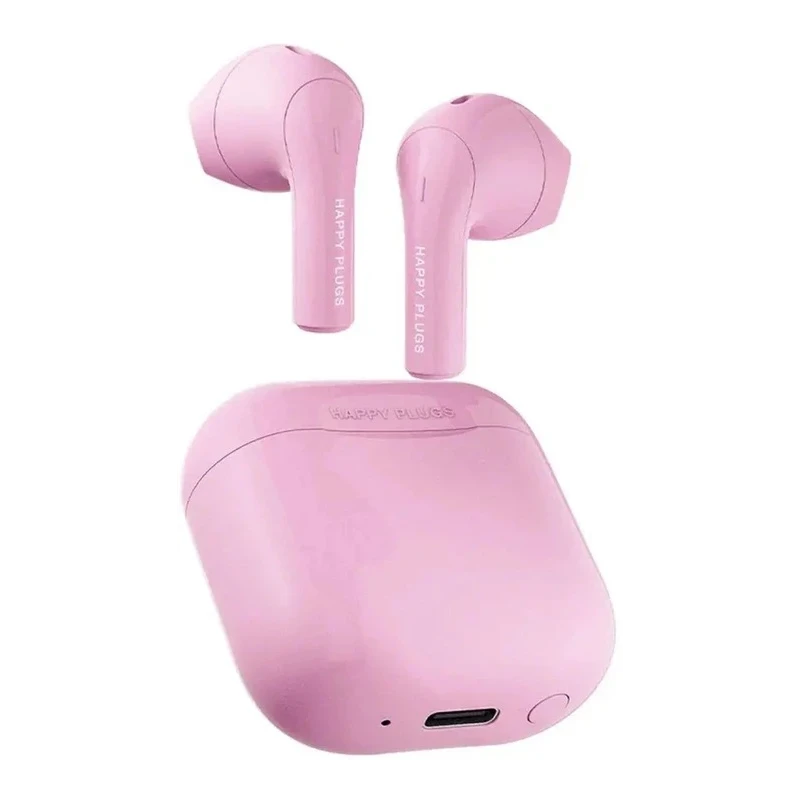 Happy Plugs Joy stylowe bezprzewodowe słuchawki douszne etui ładujące pink