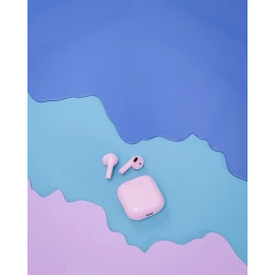 Happy Plugs Joy stylowe bezprzewodowe słuchawki douszne etui ładujące pink