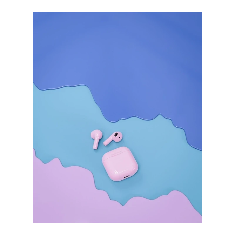 Happy Plugs Joy stylowe bezprzewodowe słuchawki douszne etui ładujące pink