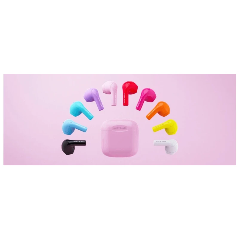 Happy Plugs Joy stylowe bezprzewodowe słuchawki douszne etui ładujące pink