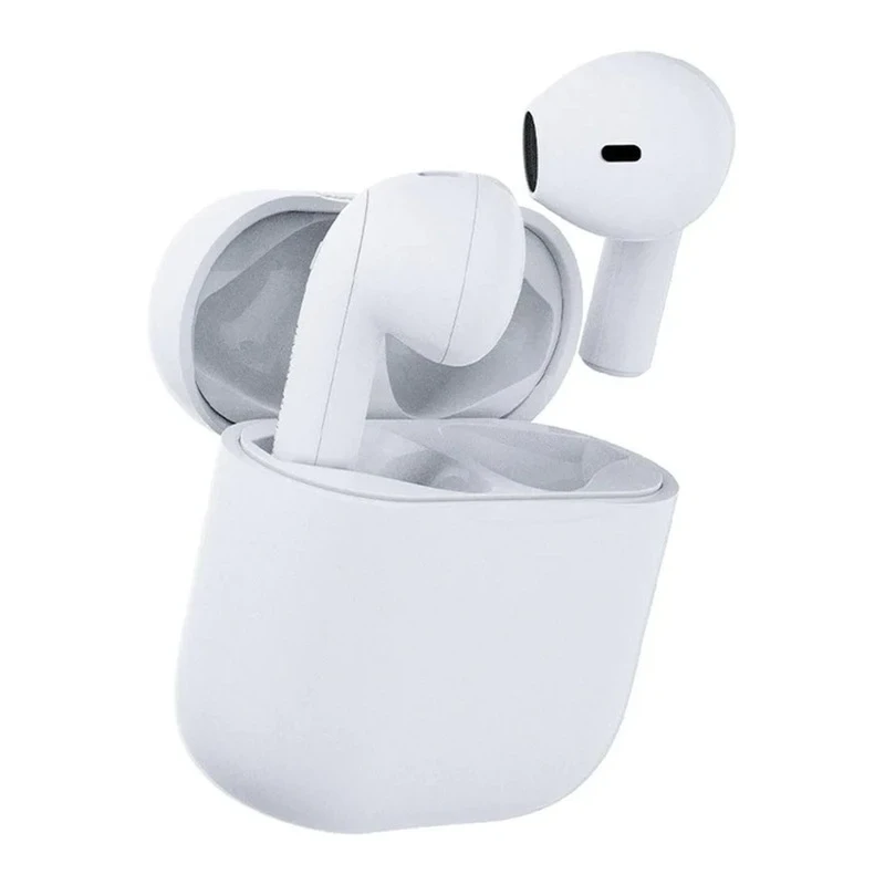 Happy Plugs Joy stylowe bezprzewodowe słuchawki douszne etui ładujące white