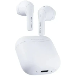 Happy Plugs Joy stylowe bezprzewodowe słuchawki douszne etui ładujące white