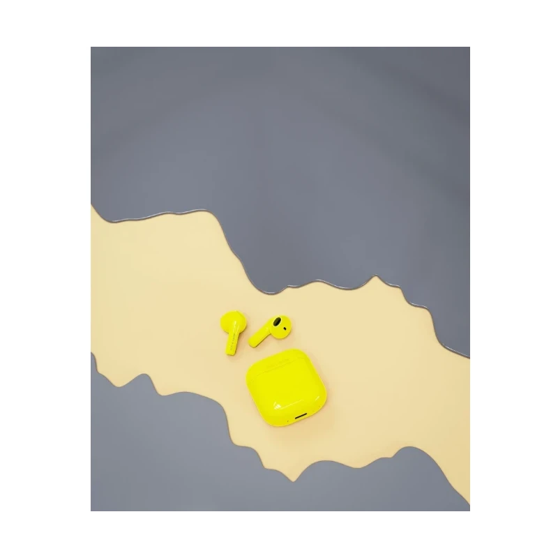 Happy Plugs Joy stylowe bezprzewodowe słuchawki douszne etui ładujące white