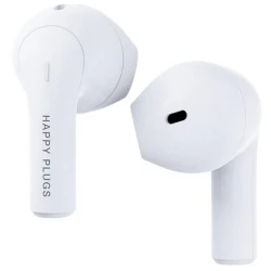 Happy Plugs Joy stylowe bezprzewodowe słuchawki douszne etui ładujące white
