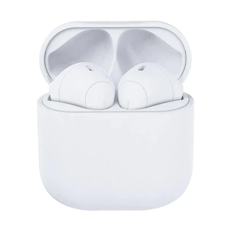 Happy Plugs Joy stylowe bezprzewodowe słuchawki douszne etui ładujące white