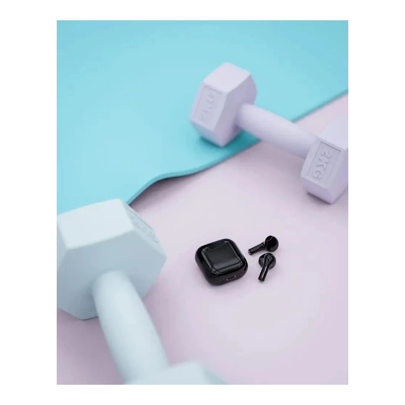 Happy Plugs Joy stylowe bezprzewodowe słuchawki douszne etui ładujące black