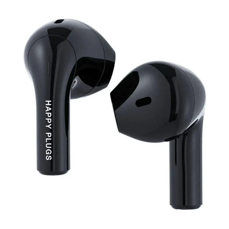 Happy Plugs Joy stylowe bezprzewodowe słuchawki douszne etui ładujące black