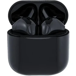 Happy Plugs Joy stylowe bezprzewodowe słuchawki douszne etui ładujące black