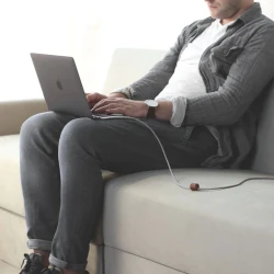 Native Union Pro przewód z zapięciem oplot kabel USB-C / USB-C 2.4m 240W (slate green)