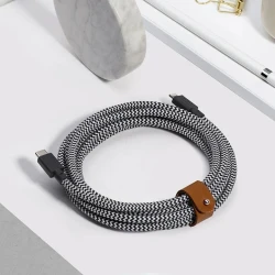 Native Union XL przewód w oplocie z zapięciem kabel USB-C - Lightning 3m (zebra)