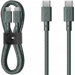 Native Union przewód w oplocie z zapięciem mocny kabel USB-C - USB-C 1,2m (slate green)