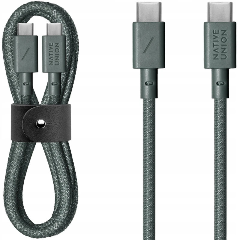 Native Union Belt Cable - kabel USB-C - USB-C, 1,2 m (slate green)