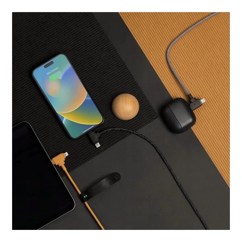 Native Union Belt Cable Duo - kabel USB-C - USB-C / lightning, 1,5 m (slate green)