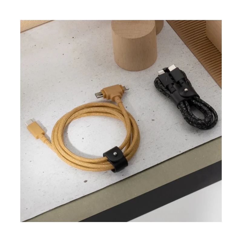 Native Union Belt Cable Duo - kabel USB-C - USB-C / lightning, 1,5 m (slate green)