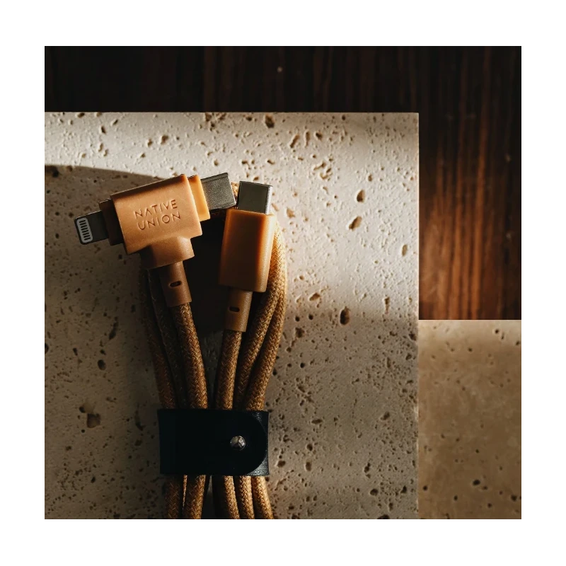 Native Union Belt Cable Duo - kabel USB-C - USB-C / lightning, 1,5 m (slate green)